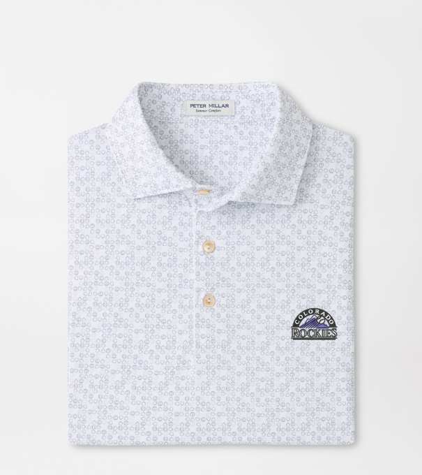 Cooperstown Colorado Rockies Bases Loaded Performance Jersey Polo in White