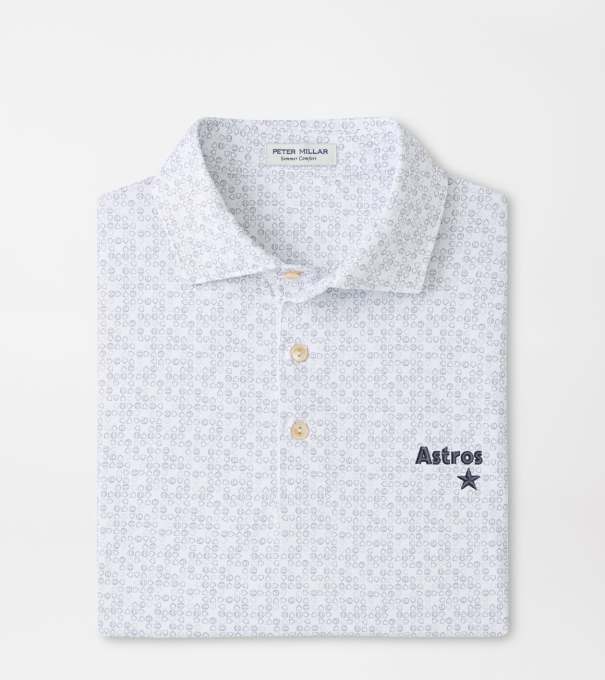 Cooperstown Houston Astros Bases Loaded Performance Jersey Polo in White