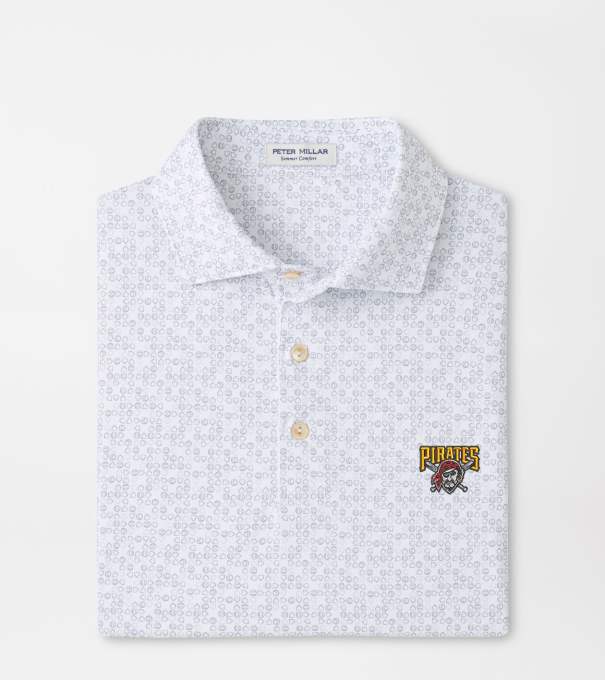 Cooperstown Pittsburgh Pirates Bases Loaded Performance Jersey Polo in White