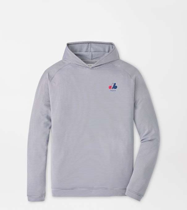 Cooperstown Montreal Expos Pine Sugar Stripe Performance Hoodie in Iron