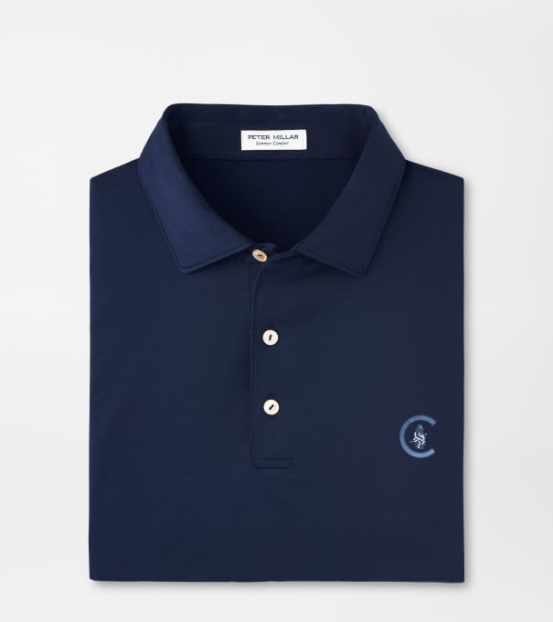 Cooperstown Chicago Cubs Solid Performance Jersey Polo in Navy