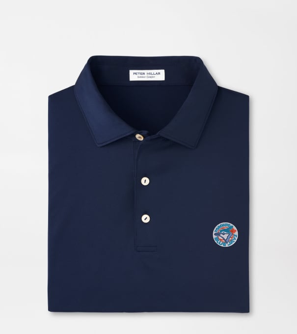 Cooperstown Toronto Blue Jays Solid Performance Jersey Polo in Navy