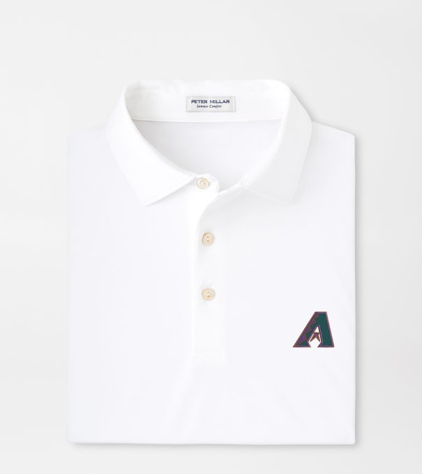 Cooperstown Arizona Diamondbacks Solid Performance Jersey Polo in White