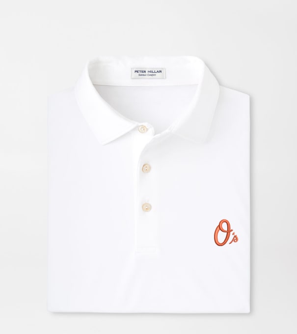 Cooperstown Baltimore Orioles Solid Performance Jersey Polo in White