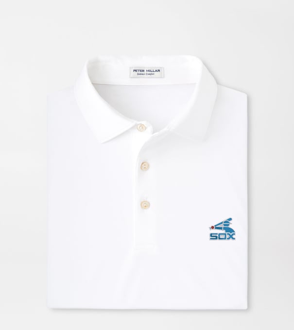 Cooperstown Chicago White Sox Solid Performance Jersey Polo in White