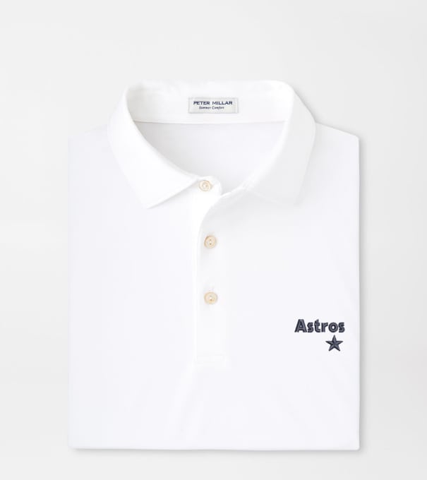 Cooperstown Houston Astros Solid Performance Jersey Polo in White