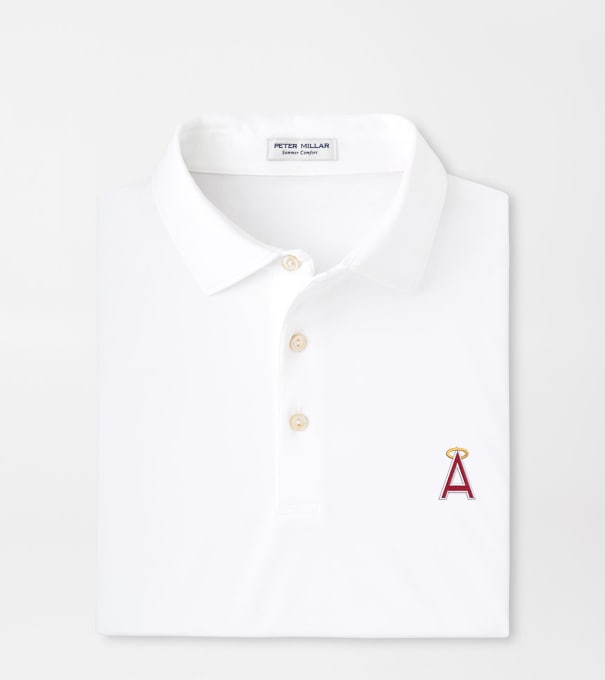 Cooperstown Los Angeles Angels Solid Performance Jersey Polo in White