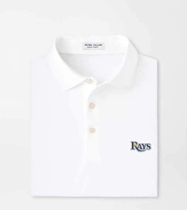 Cooperstown Tampa Bay Rays Solid Performance Jersey Polo in White