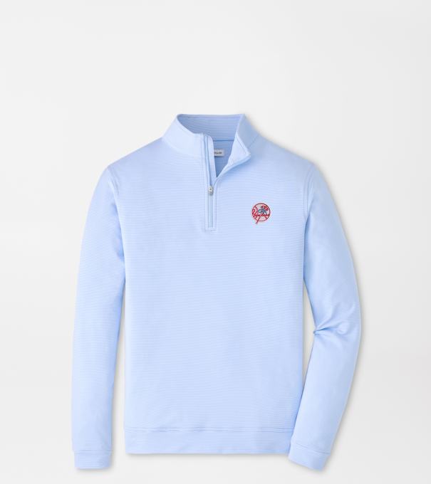 Cooperstown New York Yankees Perth Sugar Stripe Performance Quarter-Zip in Cottage Blue/White