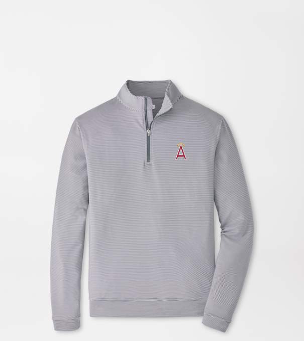 Cooperstown Los Angeles Angels Perth Sugar Stripe Performance Quarter-Zip in Iron/White