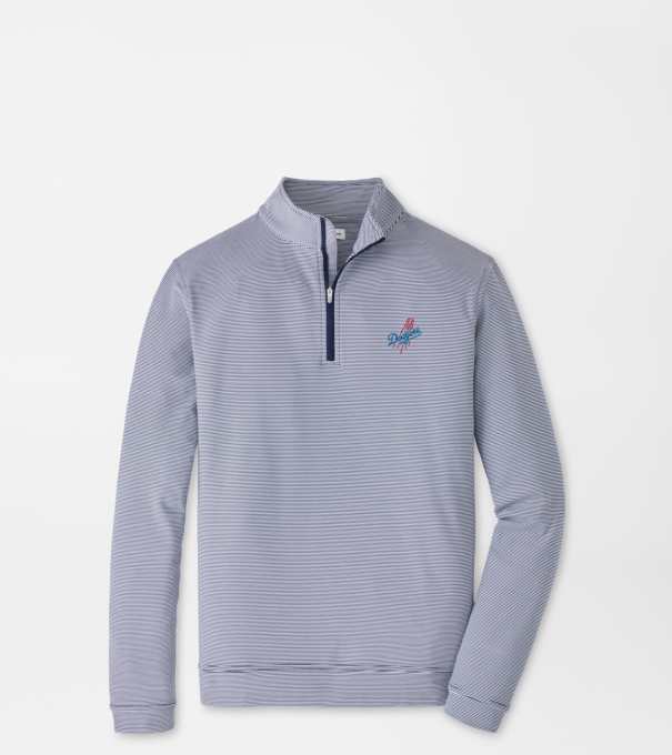 Cooperstown Los Angeles Dodgers Perth Sugar Stripe Performance Quarter-Zip in Navy/White