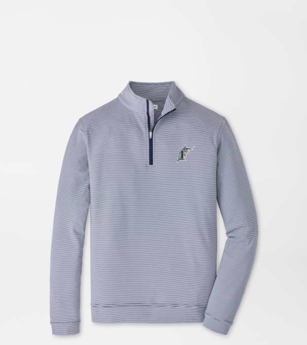 Cooperstown Miami Marlins Perth Sugar Stripe Performance Quarter-Zip in Navy/White