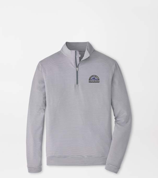 Cooperstown Colorado Rockies Perth Sugar Stripe Performance Quarter-Zip in Iron/White