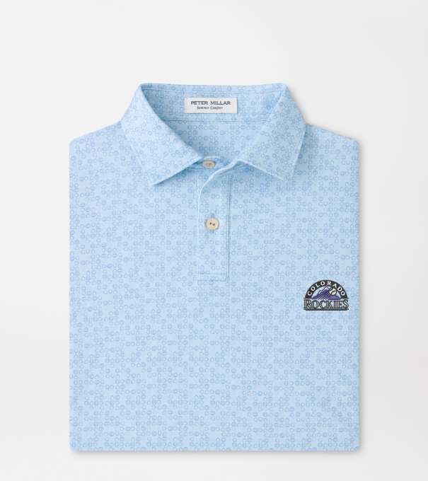 Cooperstown Colorado Rockies Bases Loaded Youth Performance Jersey Polo in PALE BLUE