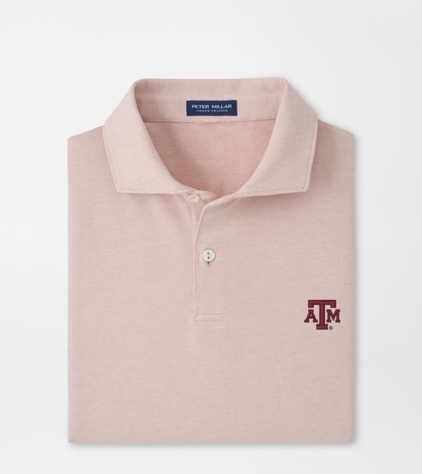 Texas A&M Albatross Cotton-Blend Piqu&eacute; Polo in FADED SCARLET