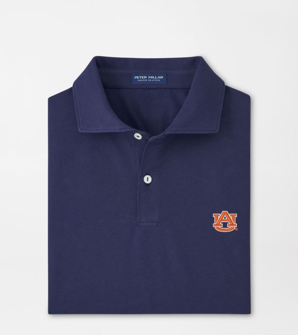 Auburn Albatross Cotton-Blend Piqu&eacute; Polo in Navy