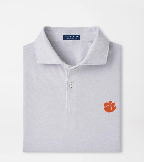 Clemson Albatross Cotton-Blend Piqu&eacute; Polo in Gale Grey