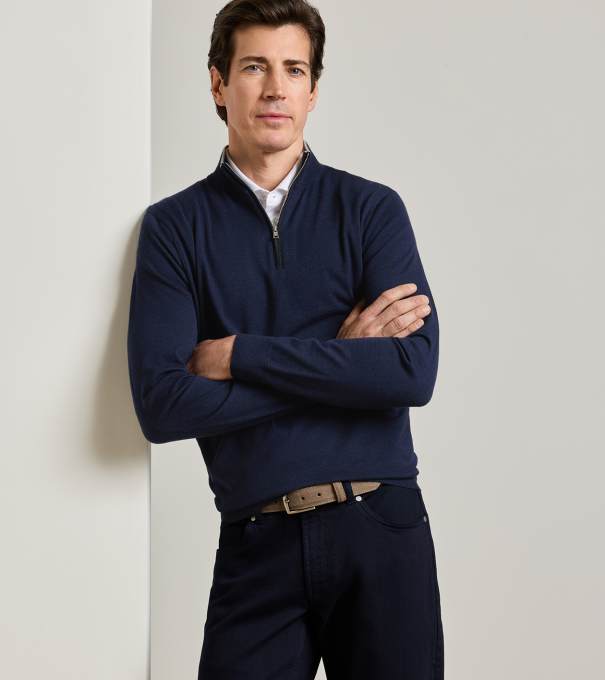Excursionist Flex Quarter-Zip Sweater in Navy