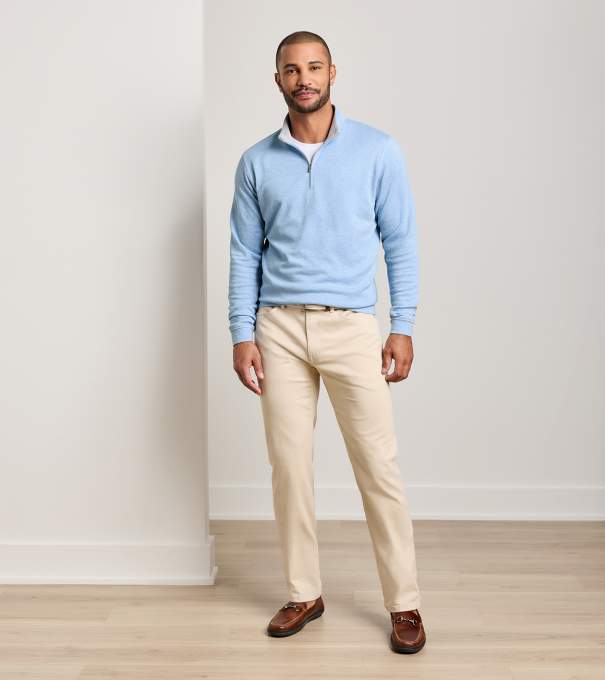 Signature Sateen Five-Pocket Pant in Sand