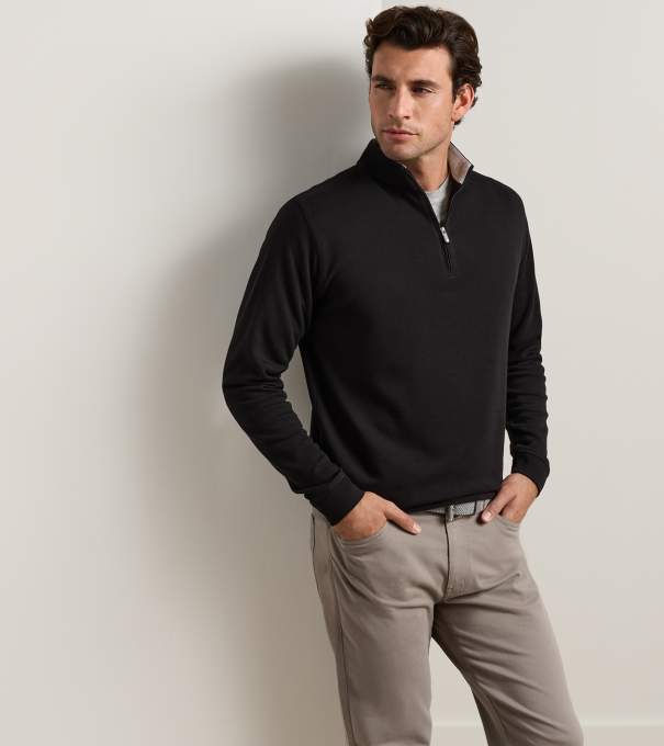 Crown Comfort Quarter-Zip Pullover in Black