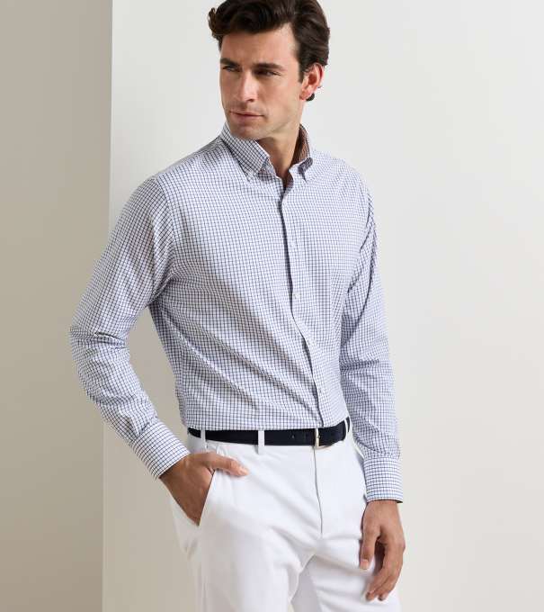 Hanford Performance Twill Sport Shirt in CLASSIC NAVY