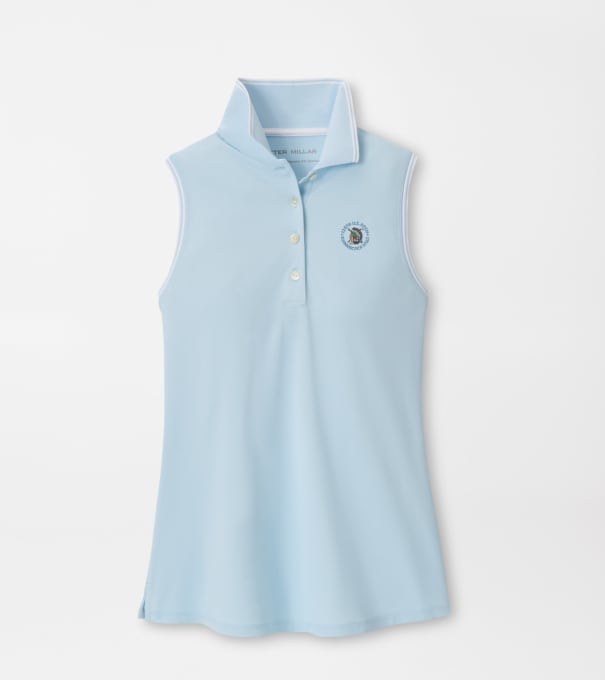 126th U.S. Open Canterbury Tipped Sport Mesh Sleeveless Polo in BLUE BRISK/WHITE