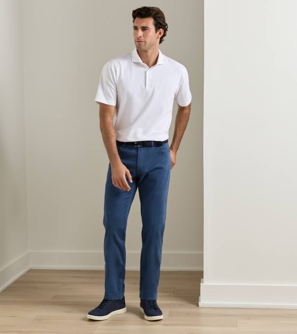 Signature Sateen Five-Pocket Pant in Navy