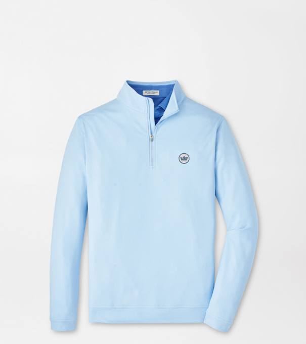 Crown Seal Perth Birdseye Performance Quarter-Zip in PALE BLUE