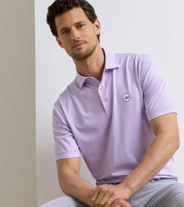 Crown Seal Ashgrove Performance Jersey Polo in PURPLE IRIS