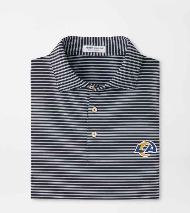 Los Angeles Rams Tiebreaker Performance Jersey Stripe Polo in Black