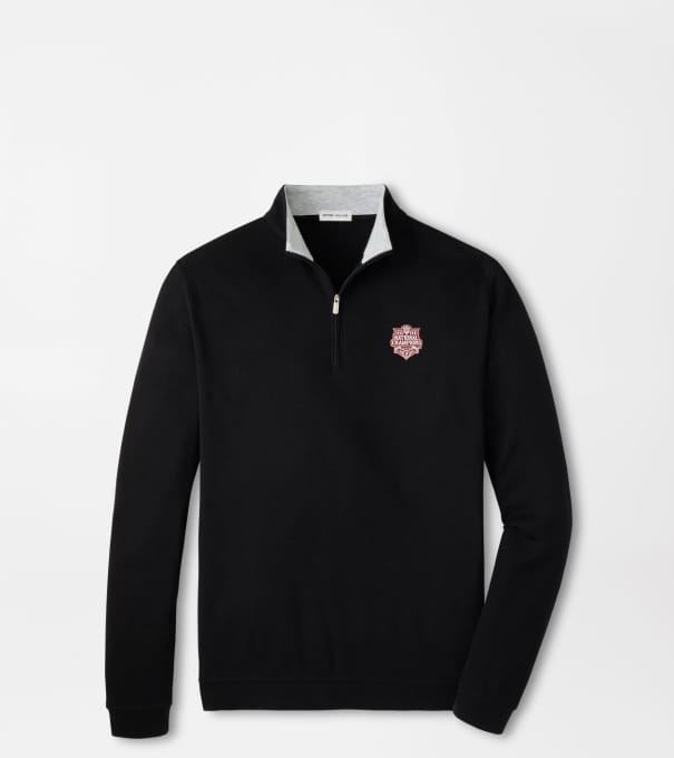 Indiana National Champions Crown Comfort Quarter-Zip Pullover in Black