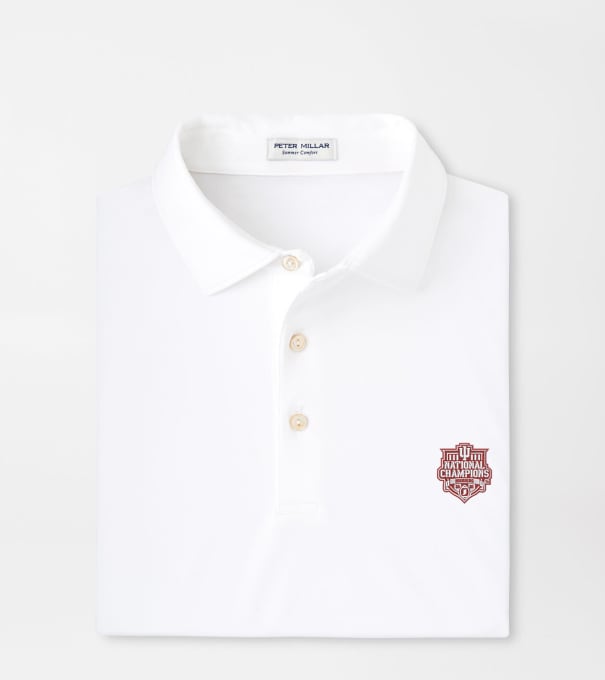 Indiana National Champions Solid Performance Jersey Polo in White
