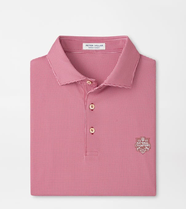 Indiana National Champions Border Performance Jersey Polo in Crimson1