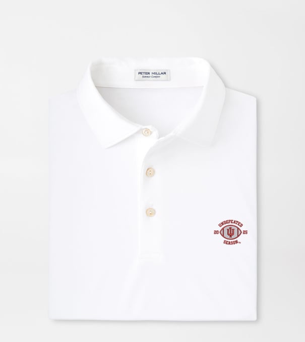 Indiana Undefeated Solid Performance Jersey Polo in White