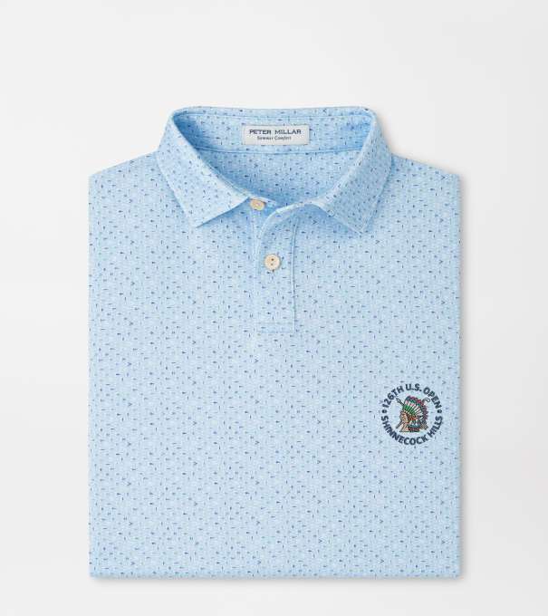 126th U.S. Open Pennants Youth Performance Jersey Polo in Stream Blue