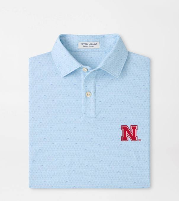 Nebraska On The Ball Youth Performance Jersey Polo in PALE BLUE