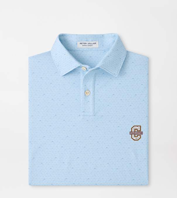 College of Charleston On The Ball Youth Performance Jersey Polo in PALE BLUE