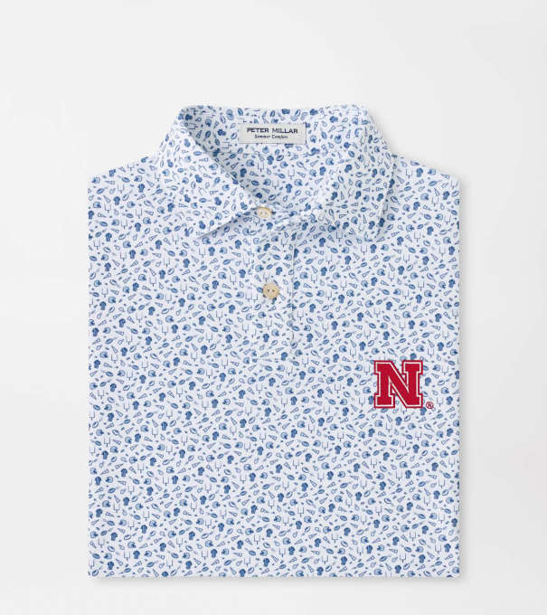 Nebraska Kick Off Youth Performance Jersey Polo in Blue Frost