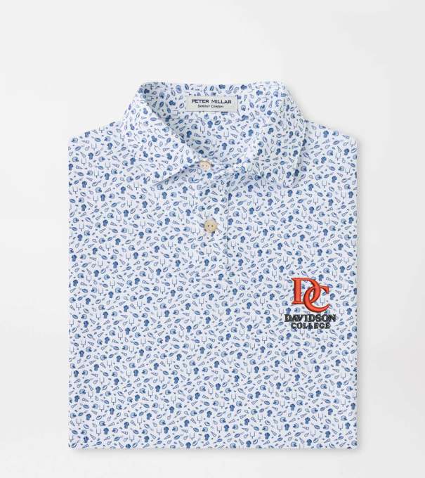 Davidson Kick Off Youth Performance Jersey Polo in Blue Frost