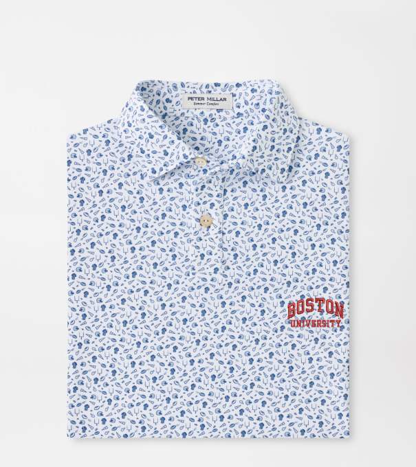 Boston University Kick Off Youth Performance Jersey Polo in Blue Frost