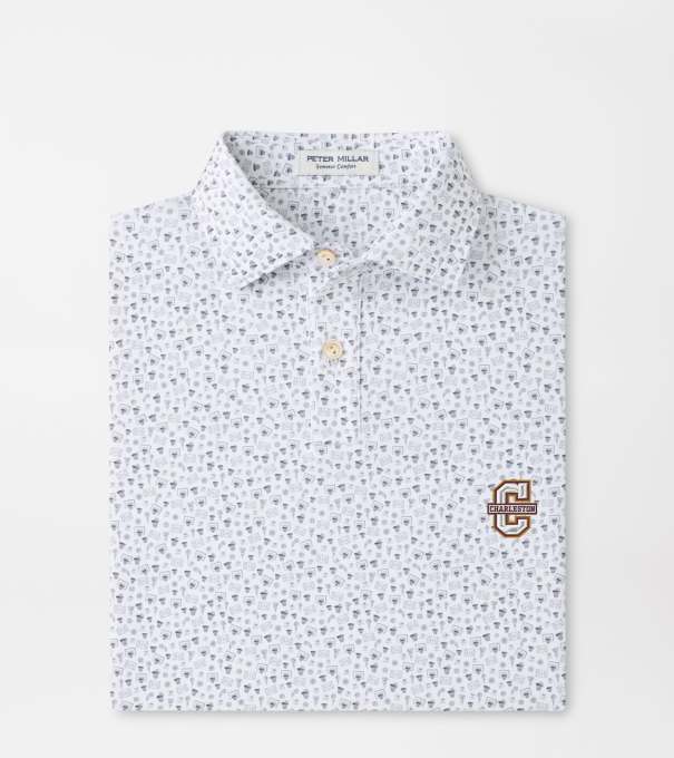 College of Charleston Buzzer Beater Youth Performance Jersey Polo in White