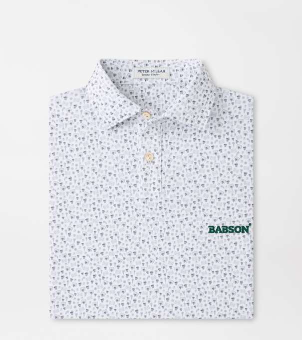 Babson Buzzer Beater Youth Performance Jersey Polo in White