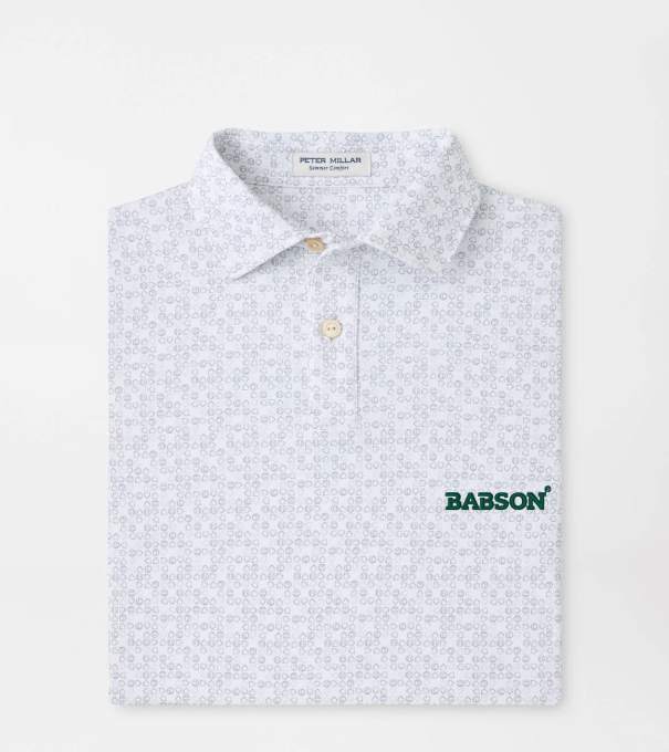Babson Bases Loaded Youth Performance Jersey Polo in White