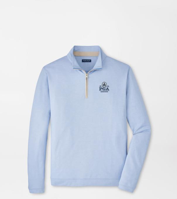 PGA Championship Albatross Cotton-Blend Piqu&eacute; Quarter-Zip in Dusk Blue