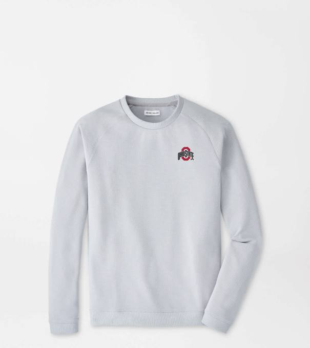 The Ohio State Cradle Piqu&eacute; Performance Crewneck in British Grey