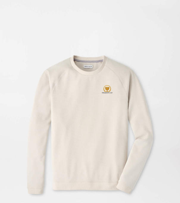 16th Presidents Cup Cradle Piqu&eacute; Performance Crewneck in Almond