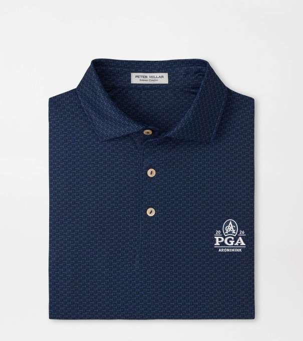 PGA Championship Bunker Bar Performance Jersey Polo in Navy