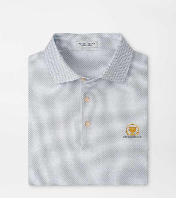 16th Presidents Cup Phoenix Performance Jersey Polo in White/Gale Grey