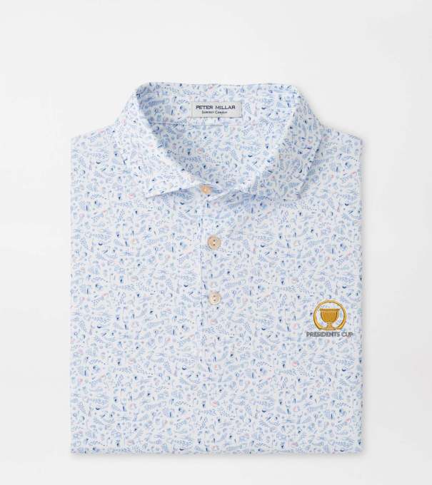 16th Presidents Cup Nice Shot Performance Jersey Polo in White