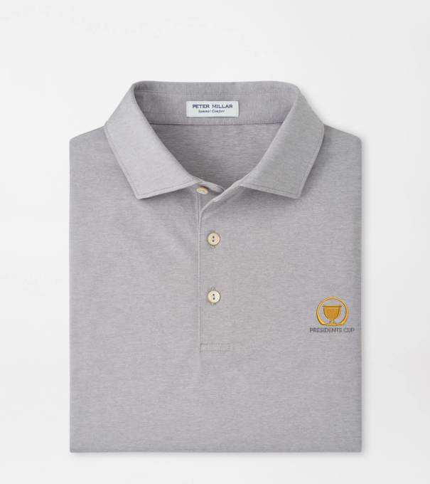 16th Presidents Cup Solid Performance Jersey Polo in Gale Grey